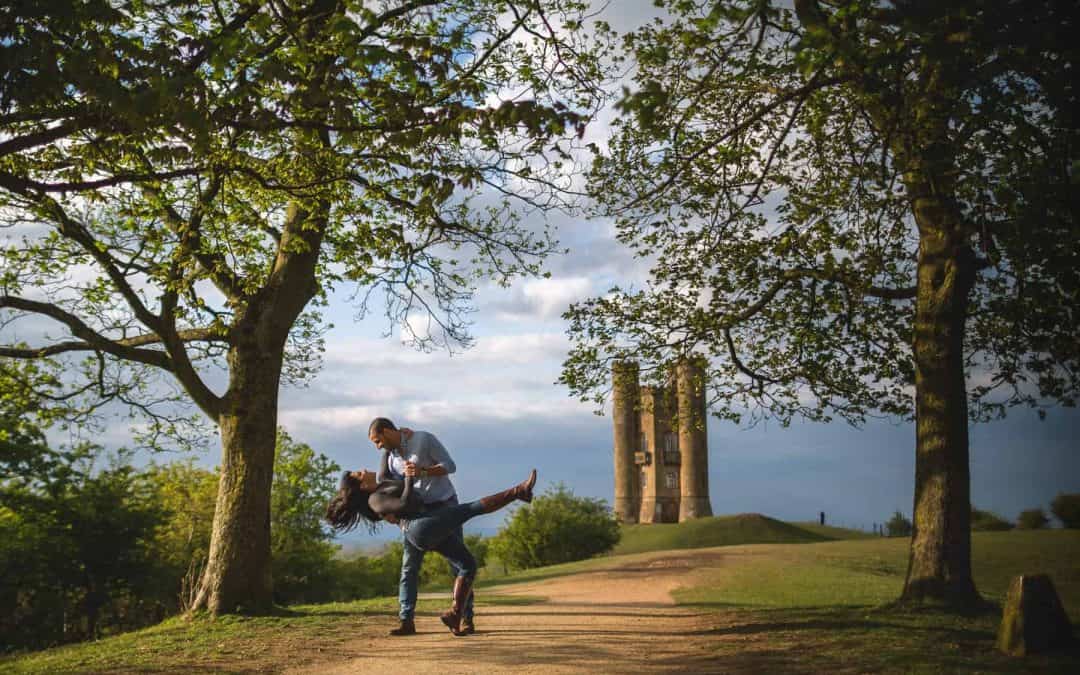 Worcestershire Pre Wedding Shoot at Broadway Tower